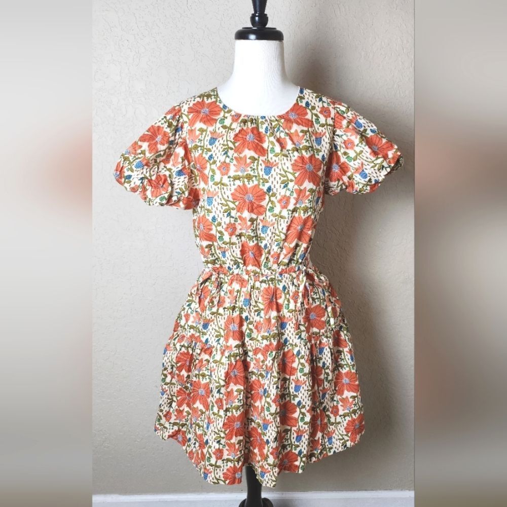 &merci Lindsay Boho Floral Puff Sleeve Dress Size M